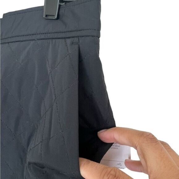 Athleta Black Toasty Buns Insulated Full Zip Sporty Outdoor Skirt Size 10 - Picture 7 of 12